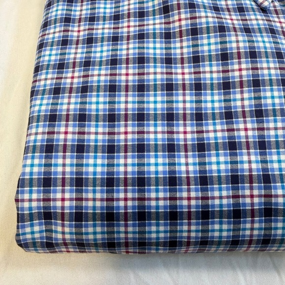 Ralph Lauren Mens Slim Fit Performance Red Blue Plaid Button Down Shirt Size L - Picture 8 of 9